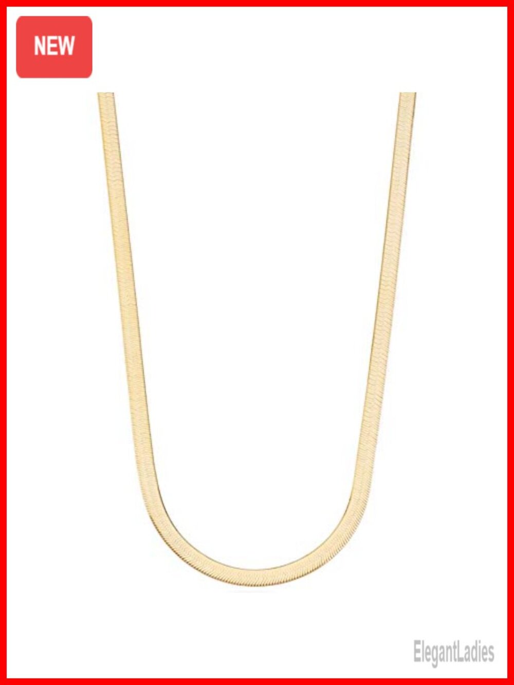 Italian 925 Sterling Silver 18K Gold Plated Herringbone Necklace